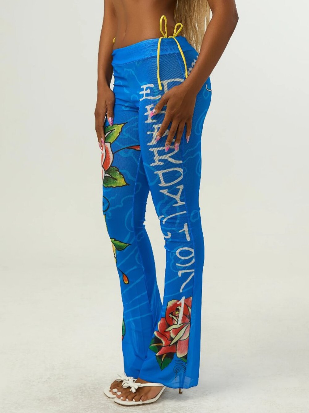 NWT Ed Hardy Rose Tattoo Swim Cover-Up Pants
